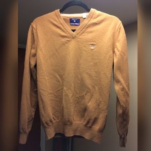 GANT Brown Wool Cashmere V-neck Sweater NWOT